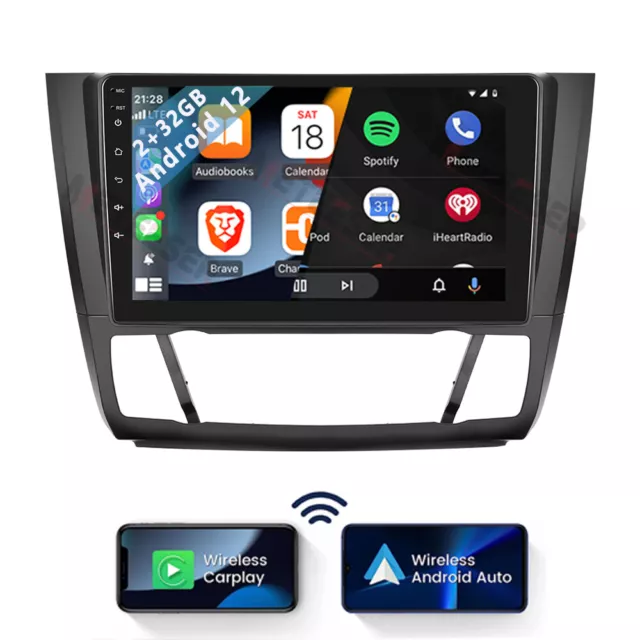 9" Android 12 Carplay 32G Car Stereo Radio GPS Navi für BMW 1 Series E81 E82 E87