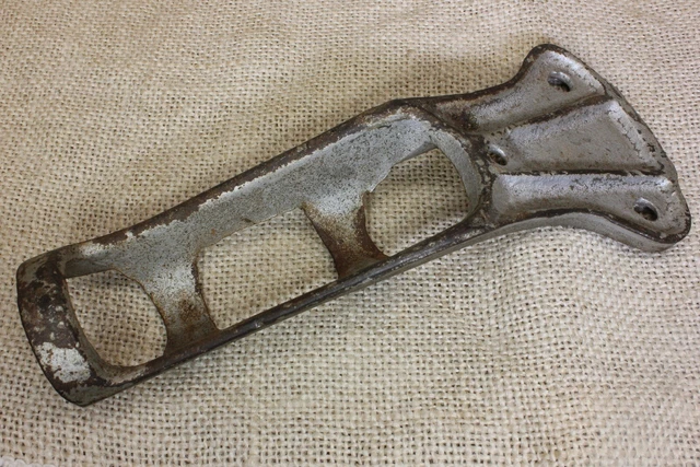 Old 1" Flag Pole Bracket Banner Support Star Vintage Iron Silver Paint Rustic 5