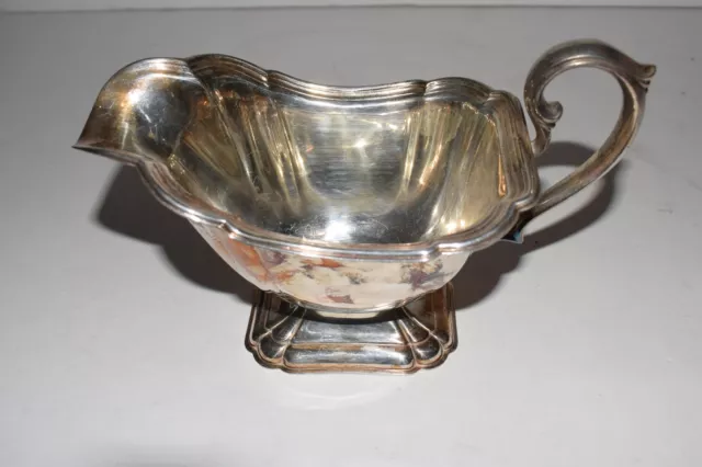 Vintage Silver Plate GRAVY BOWL - 7" WIDE / 4 1/2" TALL  (RTG60)
