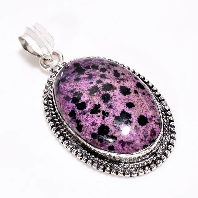Stichtite Vintage Style Handmade 925 Sterling Silver Pendant 1.8" GSR-3857