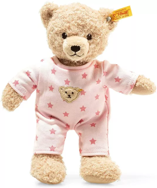 Steiff 241659 Teddy Bear Girl Baby with Pyjama, Beige/Pink, 25cm
