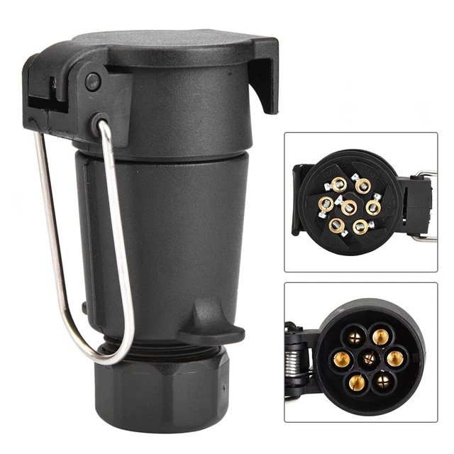 KIMISS Douille De Remorque 24V 7 Broches - Connecteur Robuste Fonte Pour Camion Semi-Remorque