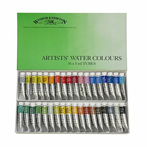 Windsor & Newton Artists' Water Colours 36 Color Set 5ml Tubes NEW
