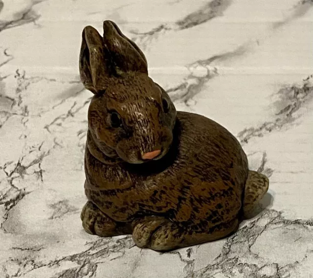 Vintage Arts in Stone Bunny Rabbit Figurine Made in Holland 3 1/2 In Nice!