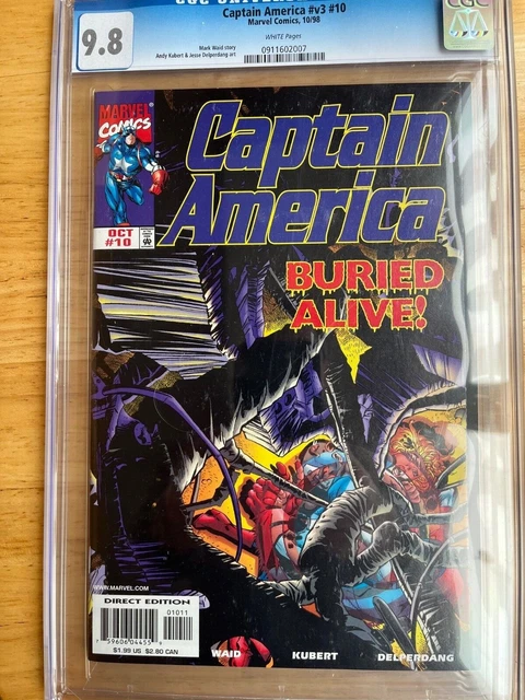 🔥Captain America #10 Marvel Buried Alive CGC Graded 9.8 White Pages