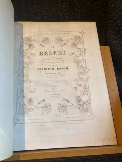 Felicien David Le Desert partition chant piano ancienne Au Menestrel