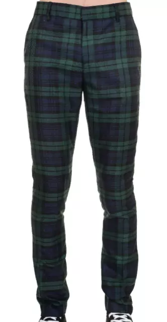 RUN & FLY mod 60s vintage beatnik style slim classic green/black tartan  trousers £30.50 - PicClick UK