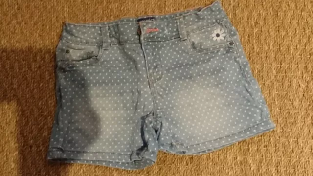 LOT Short + Jupe fille jean pois 8 ans OKAIDI