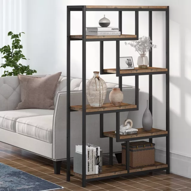 Tribesign 5-tier Open Etagere Bookcase w/ Multi-function Storage for Home&Office