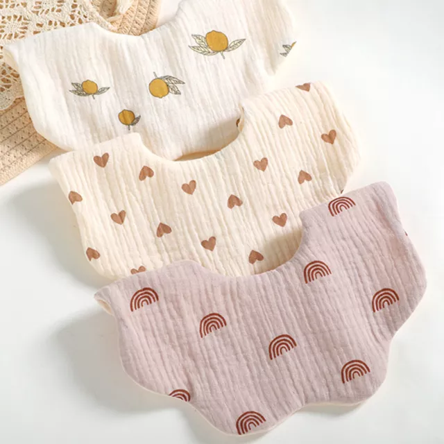 Saliva Wipes Double Adjustment Buckle Cotton Cute Print Saliva Wipes Soft