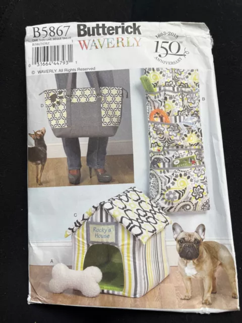 Pet Carrier Pet House Wall Organizer Toy Bone Sewing Pattern/Butterick B5867/UCN