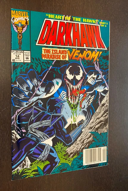 DARKHAWK #14 (Marvel Comics 1992) -- Venom Cover -- NEWSSTAND Variant -- VF+