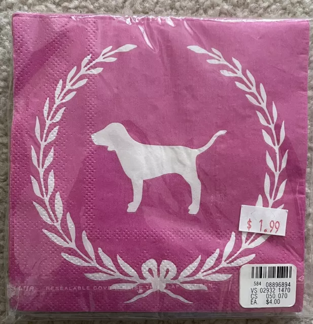 New! Victoria’s Secret PINK DOG Napkins Rare HTF!! Vintage 2