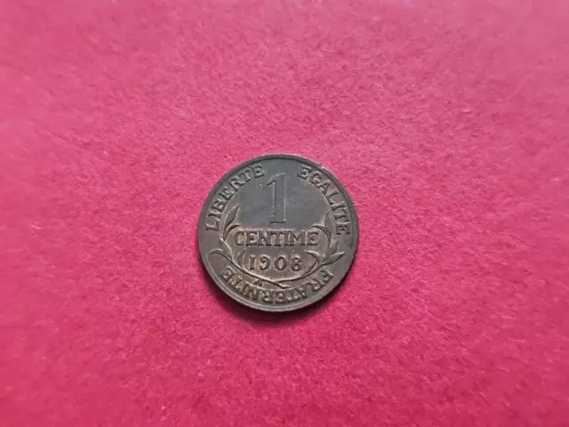 Frankreich    Dritte Republik       1 Centime  1908        siehe Bilder!