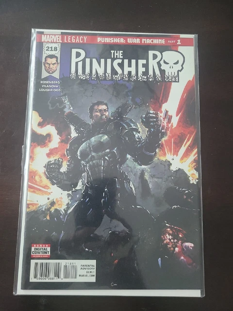 The Punisher #218 🔑1St Appearance Of Punisher War Machine Armor Nm