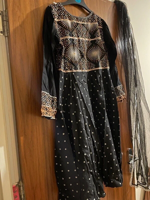 ASIAN DRESS BLACK and white salwar kameez Sha Posh girls 12-13 years PAK  size 40 16.14 - PicClick UK