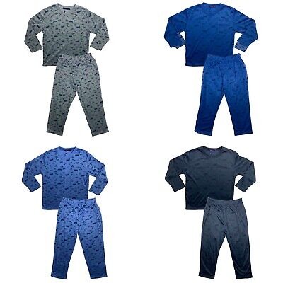 Boys Kids Pyjamas Long Sleeve Top Bottom Set Nightwear PJs Cotton Football Cup