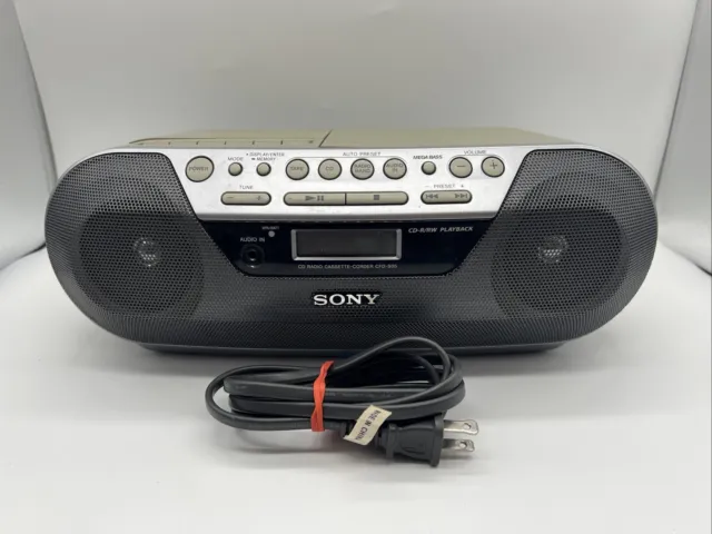 Sony CFD-S05 CD Cassette AM FM Radio Boombox - TESTED