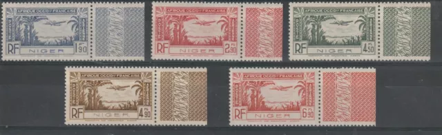 Niger 1940 Courrier Aerea 5 Val. Ivert N°1 /5 MNH MF122089