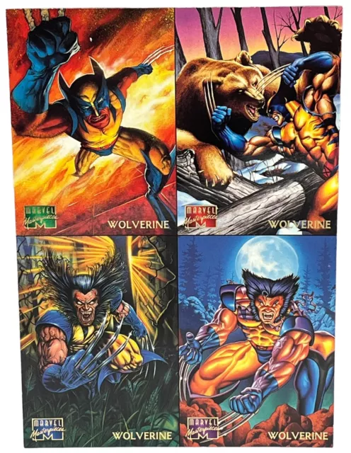 1995 Fleer Marvel Masterpieces Wolverine 4 Card Uncut Promo Sheet Various Artist