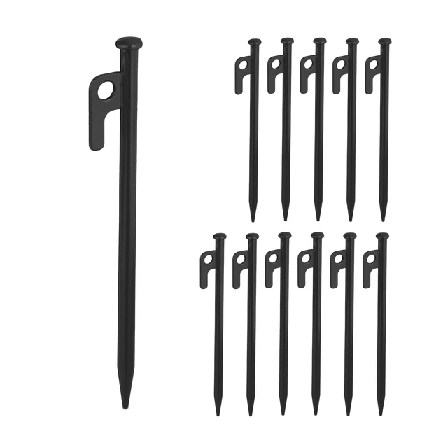 Lot De 2 Piquets De Parasol Avec Crochets - Diamètre Mât 20 à 35 Mm, Longueur 42 Cm - Pour Fixation Sur Pelouse, Plage, Sable