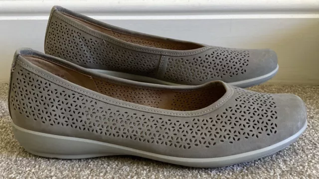 LADIES HOTTER LIVVY II Leather Ballet Flat Shoes. Uk9 EXF Eu43. Grey. BRAND NEW 30.00 PicClick UK