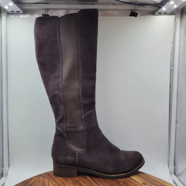 Cole Haan Jodhpur Knee High Boots Women's 8.5B Brown Suede Elastic Calf Riding 2