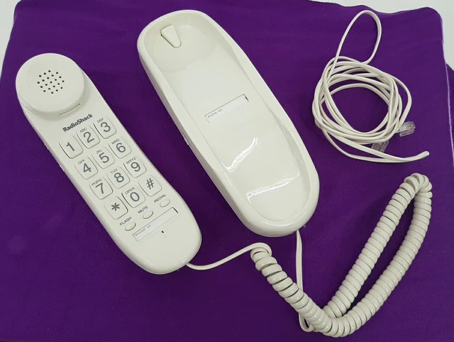 VINTAGE RADIO SHACK Phone Push Button Wall Mount Desk WHITE Model No ...