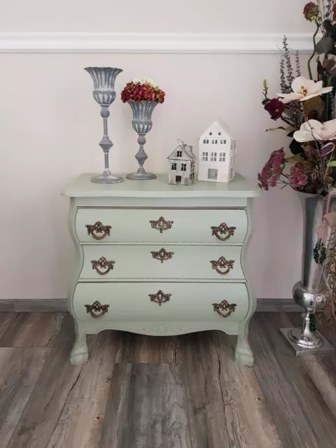 alte Barock Kommode Sideboard Anrichte Nachttisch grün Shabby Chic Landhaus