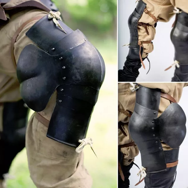 Dark Steel Knee Armour - Perfect For LARP And Re-Enactment