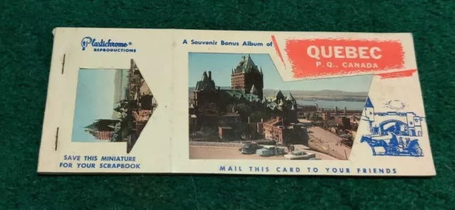 QUEBEC CANADA Souvenir Post Card Album w/ Miniatures Unused Plastichrome