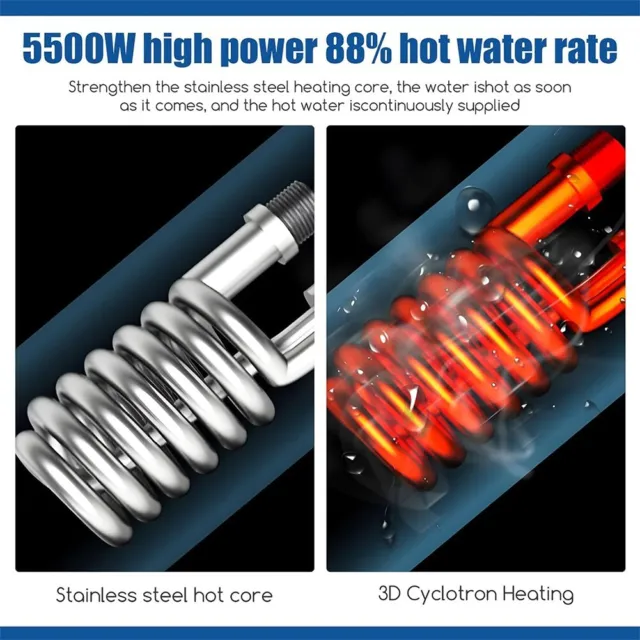 Chauffe-eau électrique instantané de salle de bain compact et efficace 5500 W