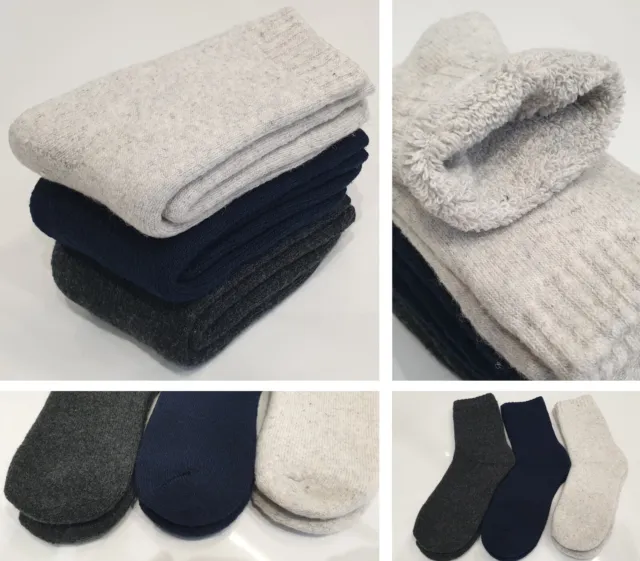 Luxury Merino Wool Socks 3-Pack | Extra Thick & Warm | UK 6-11 | Perfect Winter