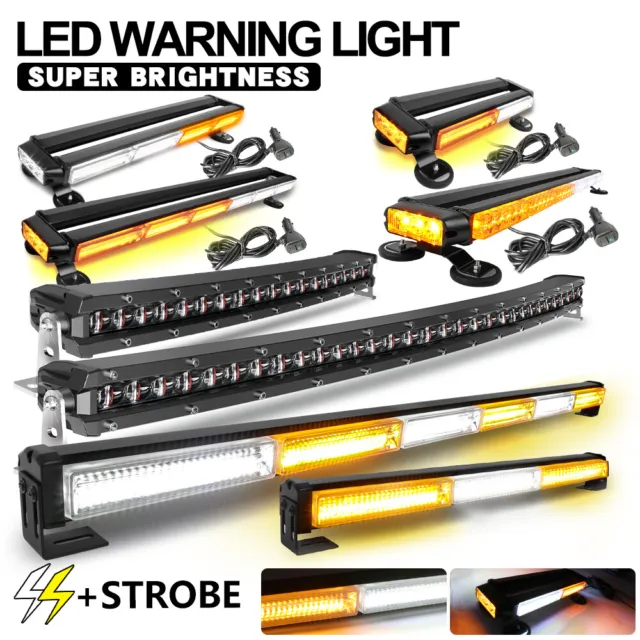 LED Strobe Light Bar Emergency Rooftop Double Side Flash Warning Traffic advisor