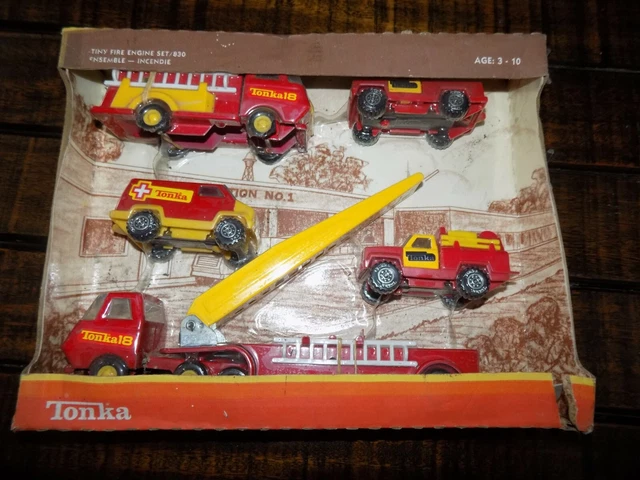 Unopened Tiny Tonka Fire engine set 830 5 pack Boxed Sealed, sort of.... Unopened Tiny Tonka Fire engine set 830 5 pack Boxed Sealed, sort of....
