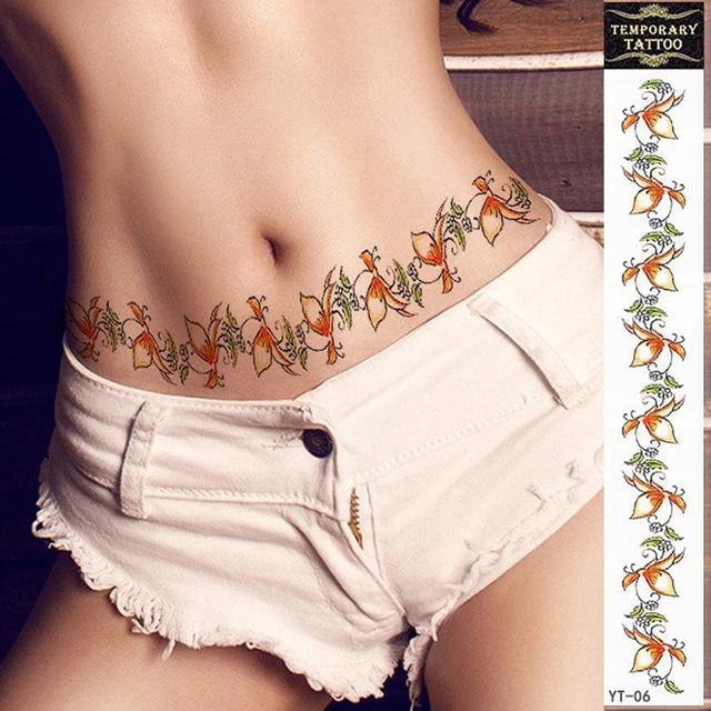 10pcs Temporary Tattoos Stickers Waist Belly Waterproof Tattoo Stickers For NOW
