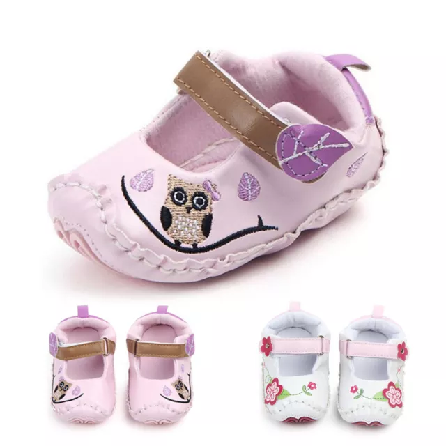 Baby Girls Pram Shoes Soft Infant Toddlers Anti-slip Newborn Sandals Trainers UK