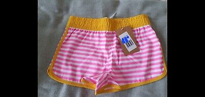 BNWT Girls Big Fisch Pink Stripe Summer Swim Shorts 10-11 Yrs New