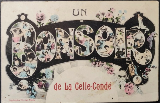 CPA 18 Fantasy a "GOOD EVENING" by Celle-Condé. Stamped 5c white year 1900-1910