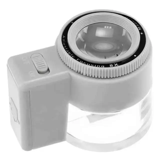 8x Illuminated Adjustable Focus Magnifier - 31.8mm - 1 1/4 inch