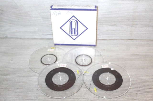 MAGNET TONBAND für SUPER 8 FILME zum NACHBESPULEN 4x SPULEN TEILBESTÜCKT 70er J