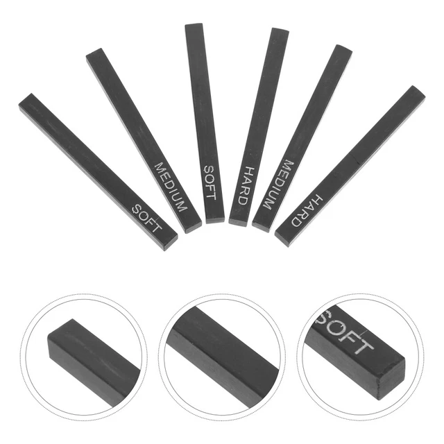 6 Bâtons De Fusain Compressé Carré - Pour Dessin, Croquis - Artiste, Débutant - 6.2 Cm - 3
