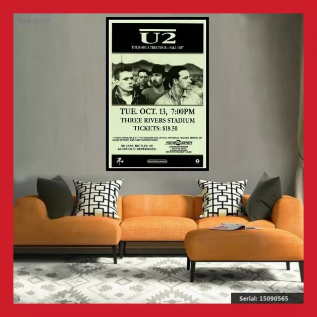 Replique Affiche Toile Poster Photo Concert The Joshua Tree Tour U2 Bono 1987 Cd
