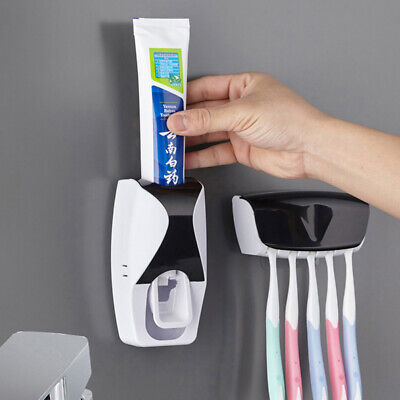 Dispensador automático de pasta de dientes Cepillo de dientes titular soporte Exprimidor Kit de montaje en pared