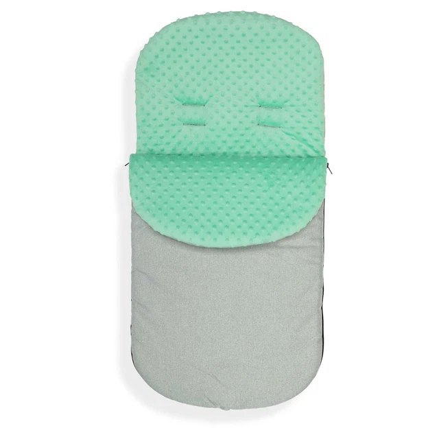 FOOTMUFF LINING PUSHCHAIR BUGGY STROLLER BABY COSY TOES 90cm Stone Grey / mint