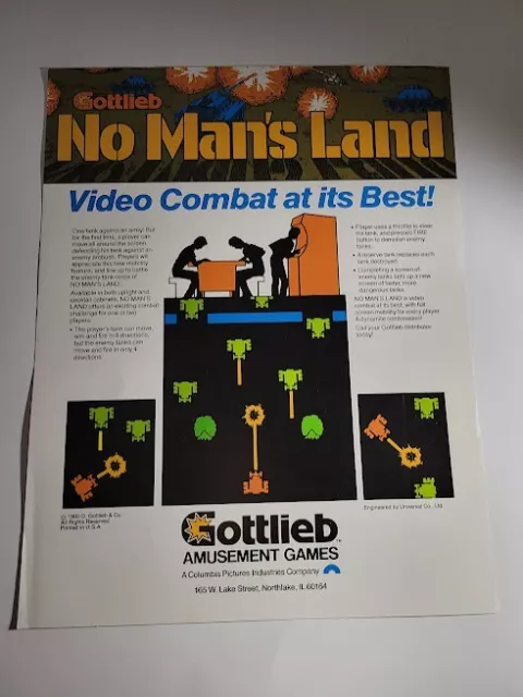 FLYERS  GOTTLIEB=NO MAN LAND  Arcade Video Game advertisement original see pic