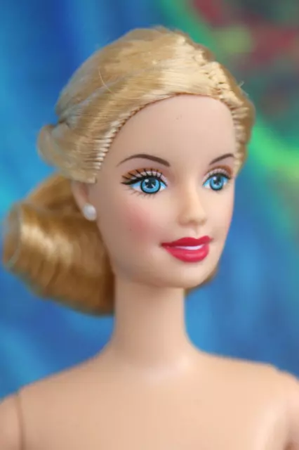 Nude Barbie Ponytail Updo Bun Blonde Hair Tnt Blue Eyes Ceo Face New