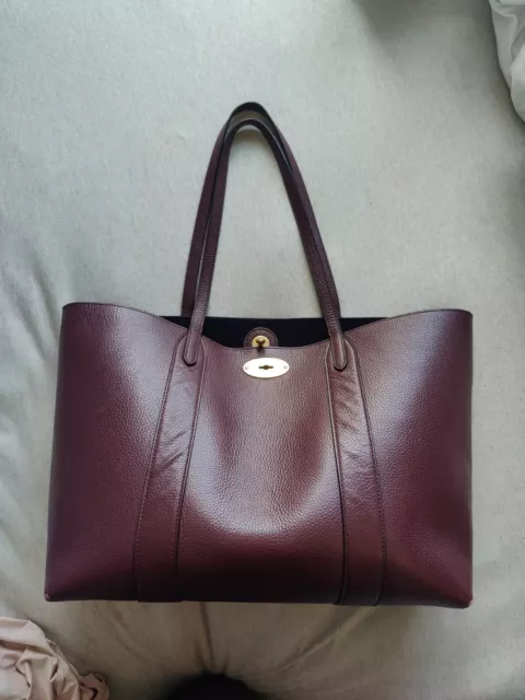 Mulberry "BAYSWATER" Leather Tote Burgundy Small Classic Grain - £825.00 RRP