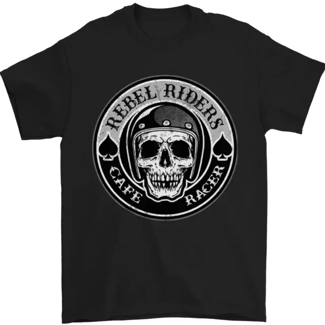 Rebel Cafe Racer Biker Motocicletta T-Shirt 100% Cotone