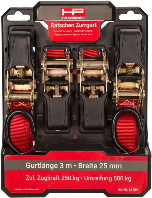 Ratschen Zurrgurt 4tlg Set  / Transportgurt  3m  Transportsicherung